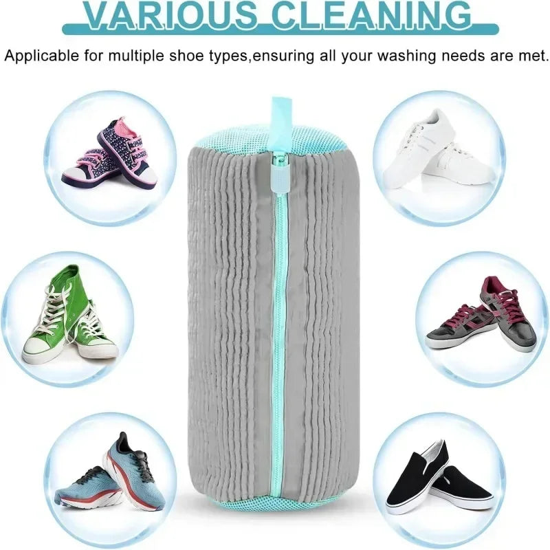 Effortless Shoe Care: Machine Washable Shoe Washing & Drying Bag with Adjustable Strap