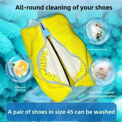 Effortless Shoe Care: Machine Washable Shoe Washing & Drying Bag with Adjustable Strap